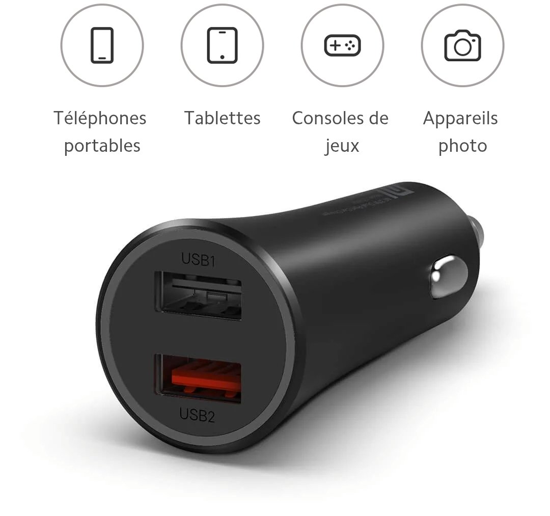 Mi 37W Car Charger – Double USB | Charge Rapide | 12V–24V – Image 3