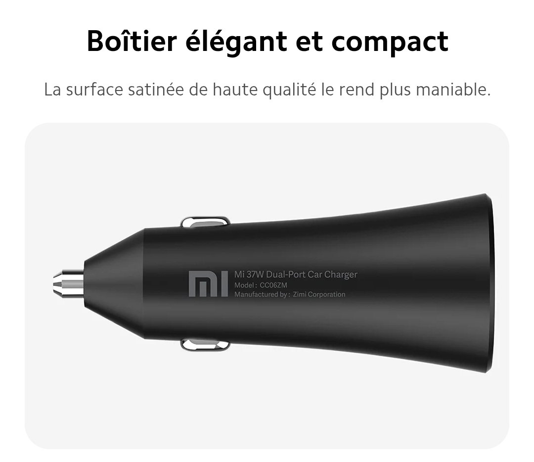 Mi 37W Car Charger – Double USB | Charge Rapide | 12V–24V – Image 2