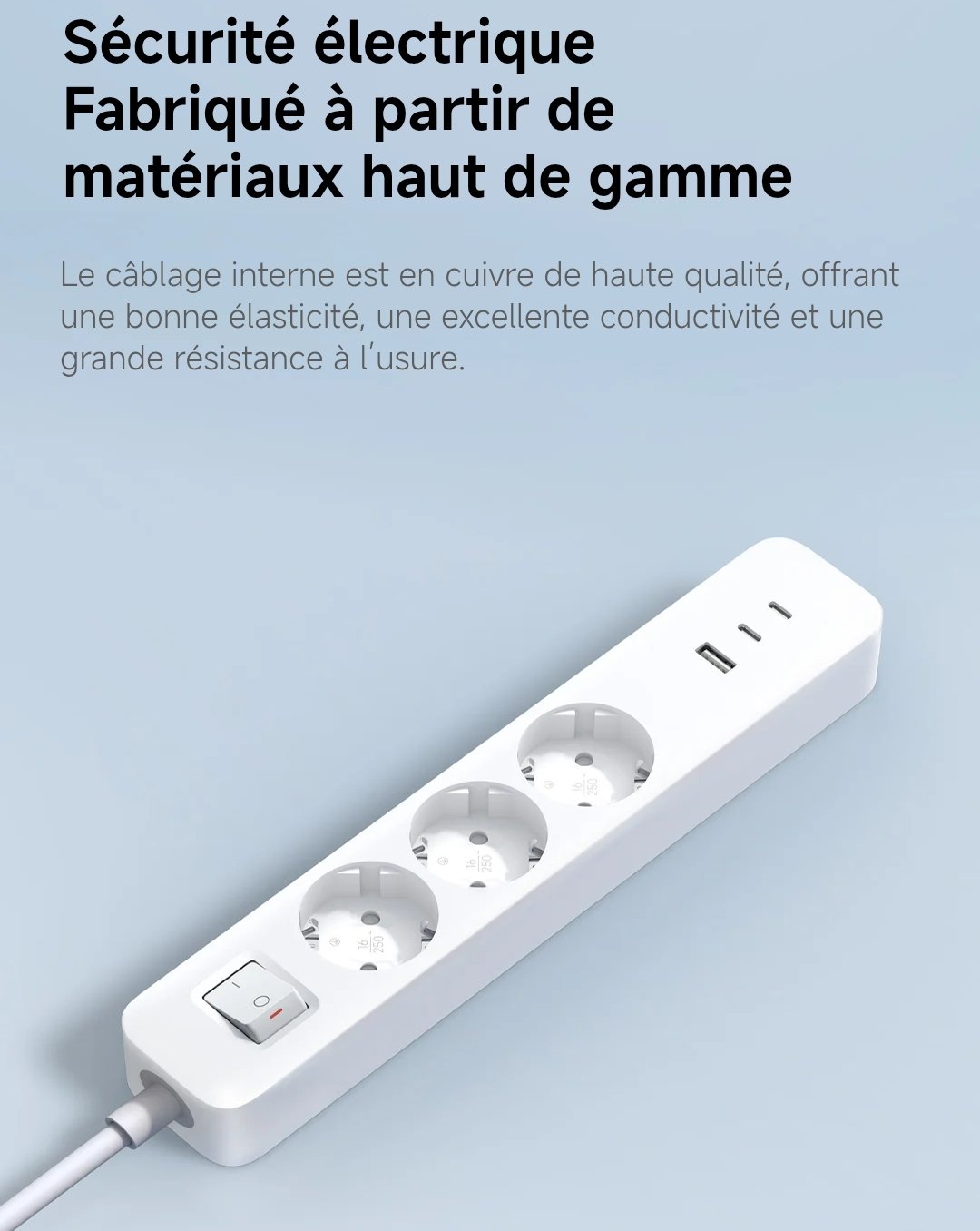 Xiaomi 20W Power Strip | 3 Prises | USB-C | USB-A | 20W – Image 4