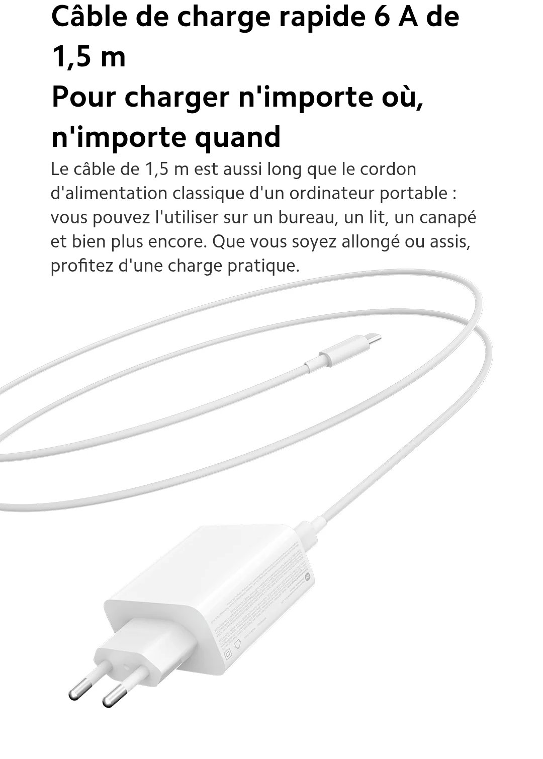 Xiaomi 67W GaN ultra rapide | 2 Type-C + 1 USB-A | Puissance 67W – Image 5