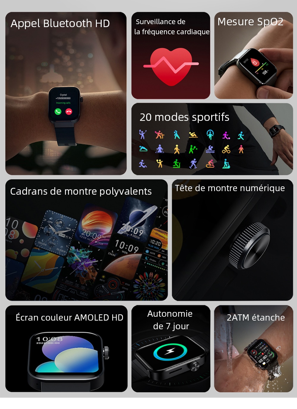 Mibro Watch T1 – Écran AMOLED | Appels Bluetooth | Autonomie 7 jours – Image 3