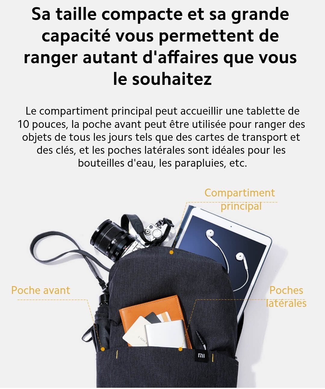 🎒 Xiaomi Mi Casual Daypack 10L | Léger | Compact | Style urbain – Image 7