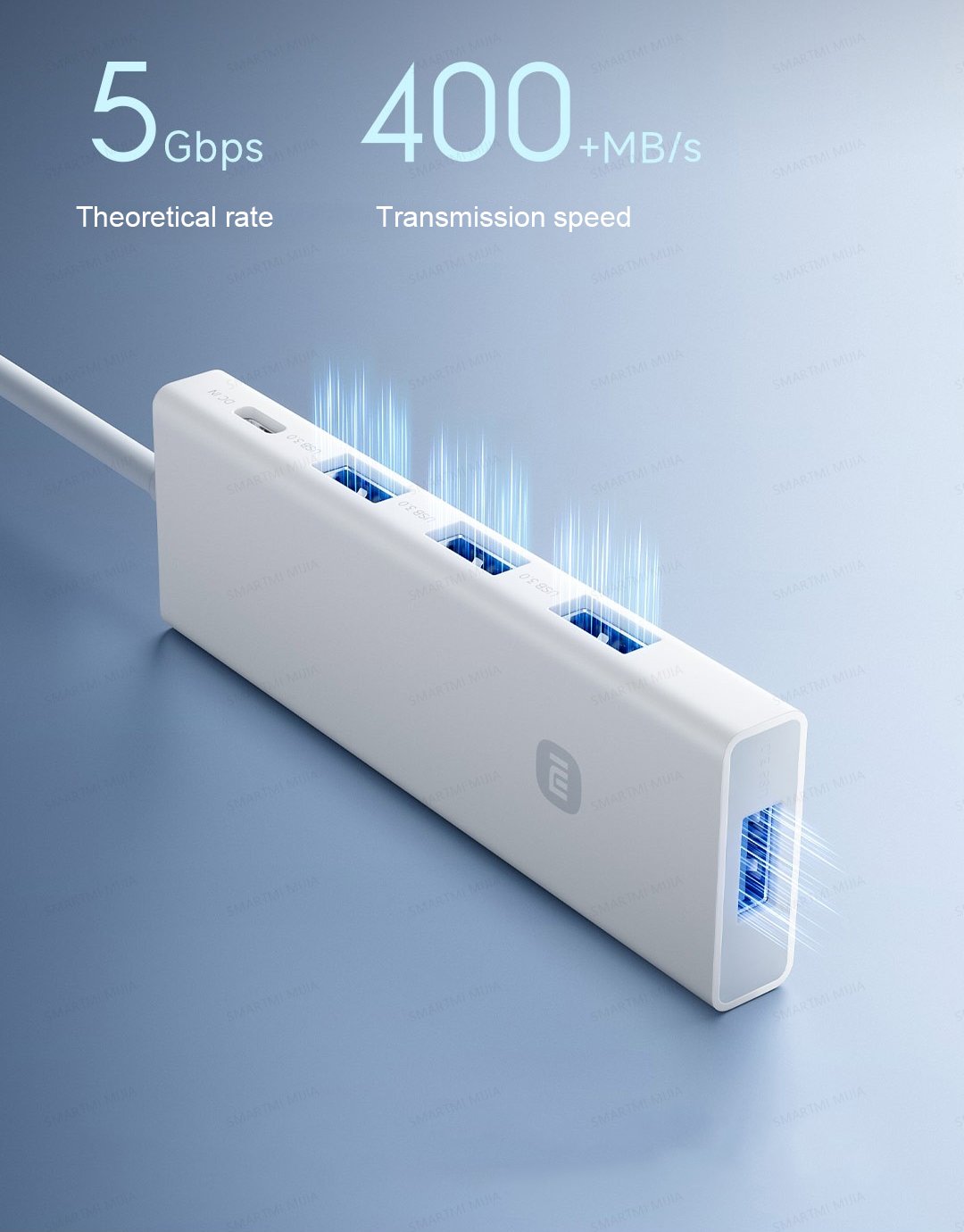 Xiaomi 5-in-1 | USB 3.0 | 5Gbps | Double Entrée Type-C + USB-A – Image 3